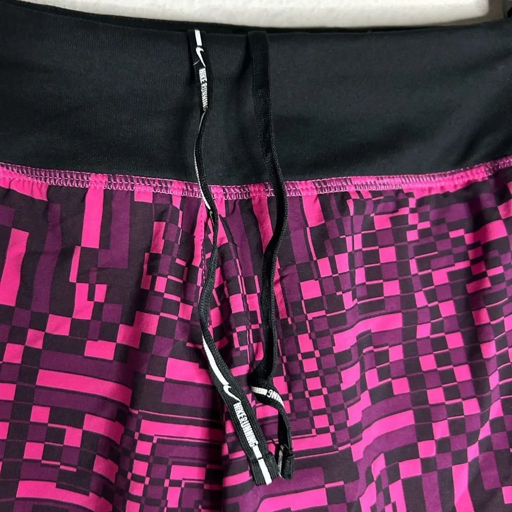 Nike Dri Fit Rival Pink & Black Printed Shorts Size XS